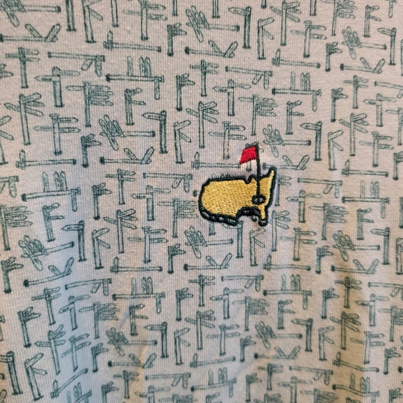 Masters Classics Augusta Flag Sign PGA Golf Polo Green Size Small - Picture 3 of 5